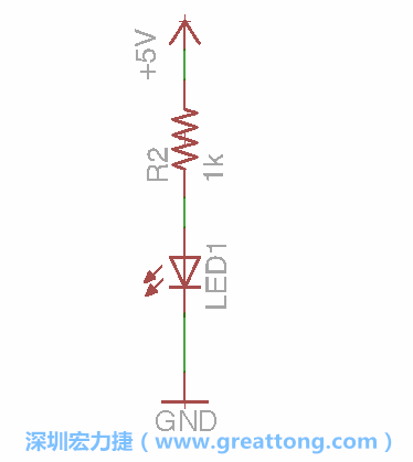 如圖所示放置一個開關(guān)（switch）、10K電阻器（10k resistor）和0.1μF的電容（0.1μF capacitor），并把開關(guān)的一端連到接地端上。