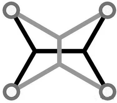 灰色Steiner樹不是最優(yōu)的，但黑色Steiner樹是最優(yōu)的。